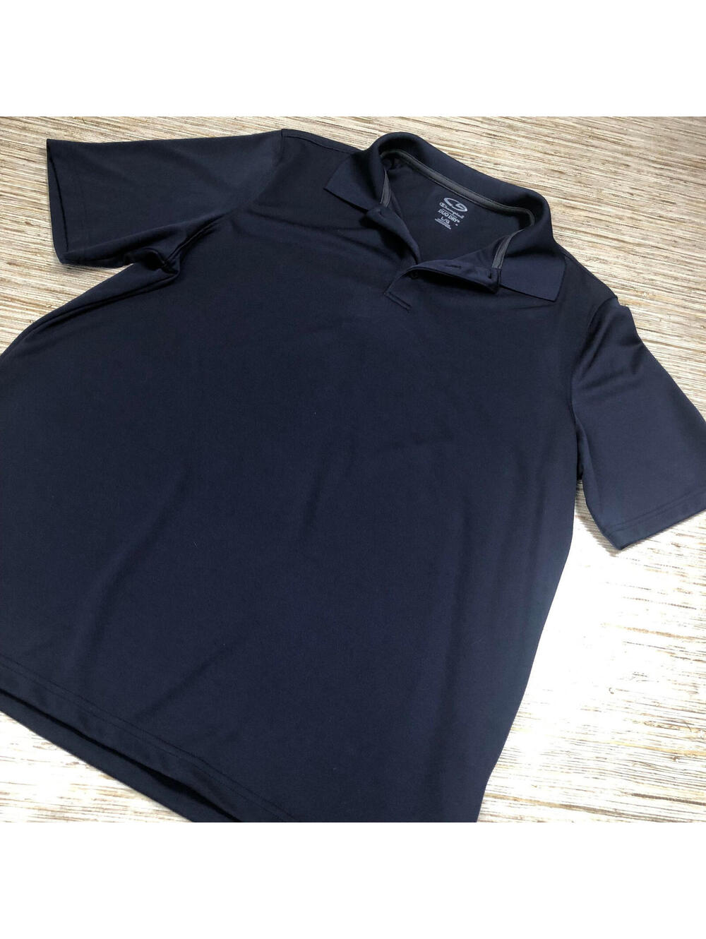 3227 Champion Dou dry polyester button golf shirt NAVY sz L